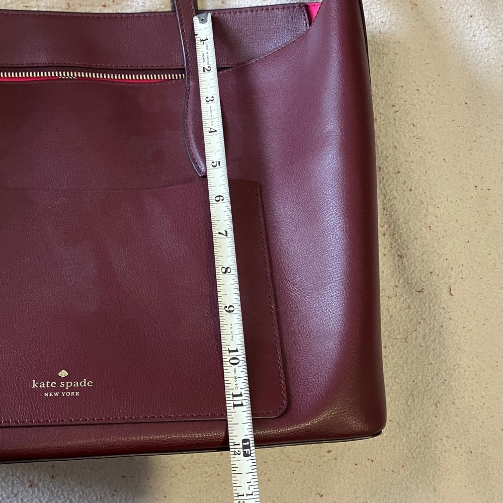 Large Kate Spade Deep Burgundy Tote with Pink Accents. New! - Picture 8 of 11